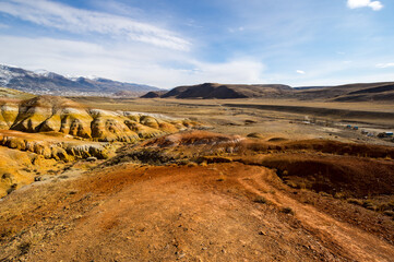 Landscape of Kizil Chin, a place called “Mars” in Altay mountains