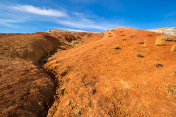 Landscape of Kizil Chin, a place called “Mars” in Altay mountains