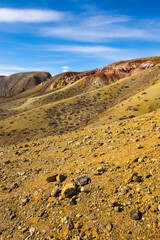 Landscape of Kizil Chin, a place called “Mars” in Altay mountains