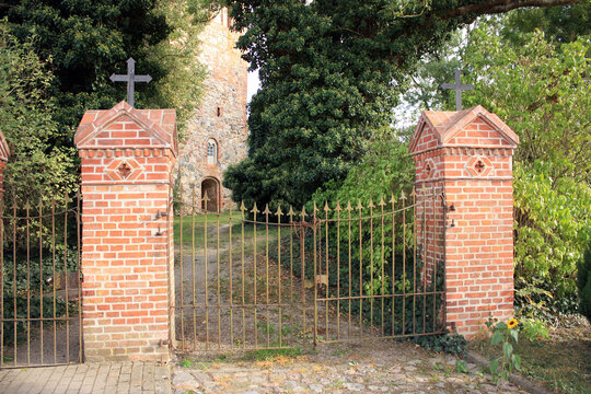 Gateway to the Medieval Church of B&uuml;low in Northern Germany
