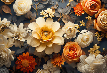 bouquet of roses, vintage design