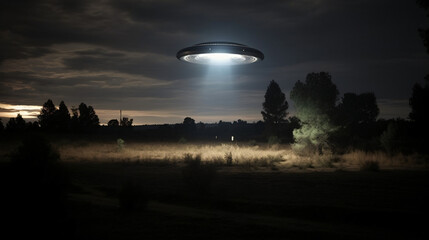 Fototapeta na wymiar Beyond the Stars: Intriguing Photographs of UFO Encounters