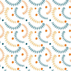 Vector illustration of geometric leaves seamless pattern. Floral organic background.