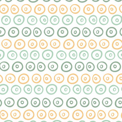 Mono print style scattered leaves seamless vector pattern background. Simple lino cut effect skeleton leaf foliage on caramel brown backdrop.