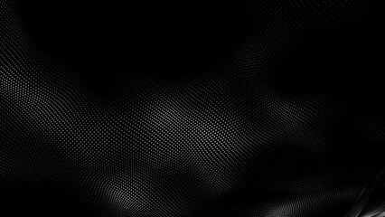 Dot white black wave technology texture background. Abstract big data digital concept. 3d rendering.