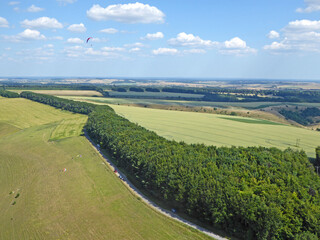 Fototapeta na wymiar Aerial view of Monk's down, Wiltshire