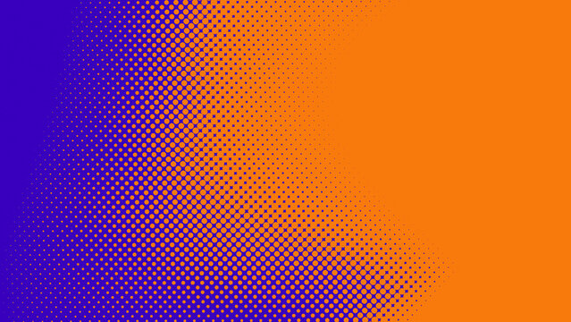Abstract dots halftone orange purple colors pattern gradient texture background.