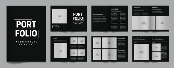 Fototapeta na wymiar Portfolio architecture interior brochure template minimalist design