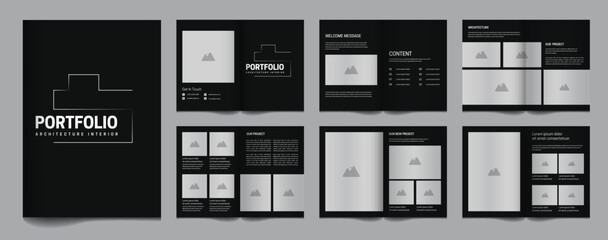 Portfolio architecture interior brochure template minimalist design