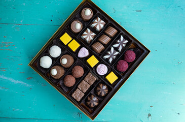 Colorful Eid Candy and Chocolate, Traditional Ottoman Cuisine Desserts, Turkish Delight and Malden Chocolate Photo, Üsküdar Istanbul, Turkiye