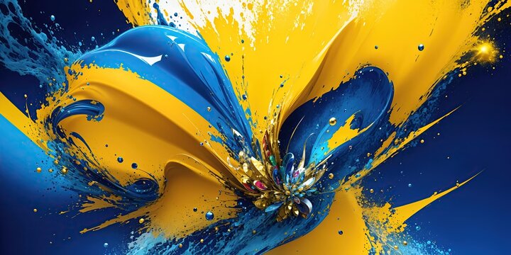 Abstract background in blue and yellow color.