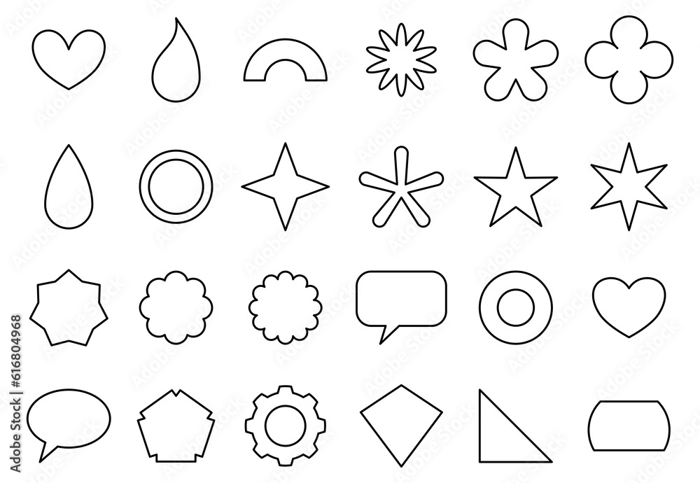 Poster set of graphic elements for designs – collection of simple figures