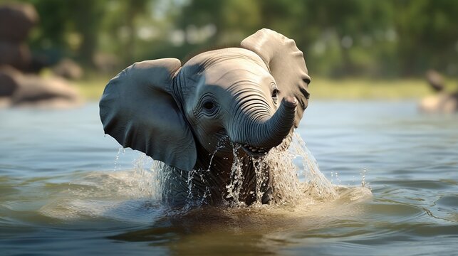 Baby Elephant Water Images – Browse 97,563 Stock Photos, Vectors, and Video