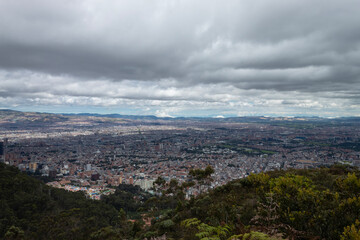 Fototapeta na wymiar Bogota colombia landscape on sunny cloudy day