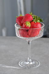 strawberries in a glass 