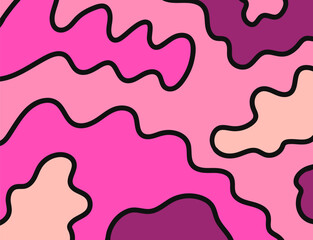 vector doodle freeform flat geometric and black border outlines for banner, publication, social media background