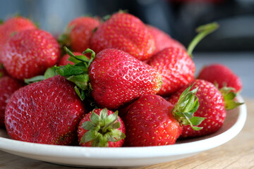 strawberries on a plate