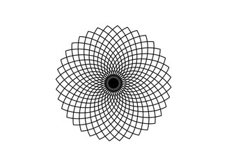 komplexes rotationssymmetzrisches gitter in form einer blüte, modern art - obrazy, fototapety, plakaty