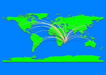Naklejka premium Vibrant Toliara, Madagascar map - Export concept map for Toliara, Madagascar on World map. Suitable for export concepts. File is suitable for digital editing and prints of all sizes.