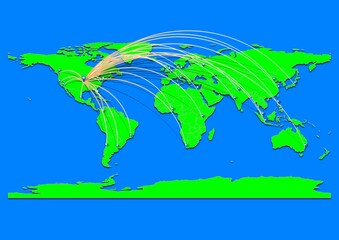 Naklejka premium Vibrant Topeka, United States of America map - Export concept map for Topeka, United States of America on World map. Suitable for export concepts.