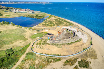 Fort Gilkicker a Palmerston Fort built between 1863 to 1871 on the Eastern end of Stokes by in Gosport to protect the entrance to Portsmouth harbour,