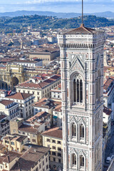 Fototapeta na wymiar Florence, Italy - 21 Nov, 2022: Cityscape views of Florence and from the roof of the Duomo Cathedral Basilica