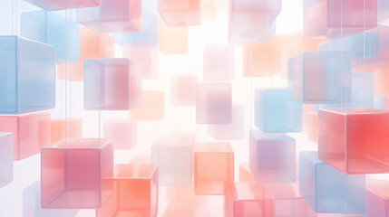 3d render floating cubes background, AI generated.