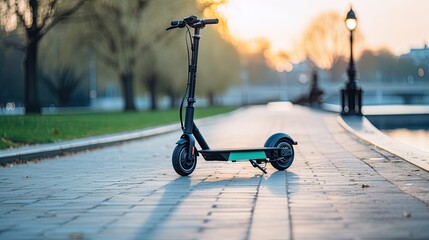 Illustration of a stationary electric scooter.