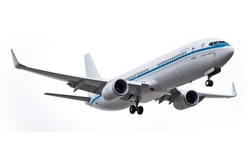 Obraz premium Commercial airliner soaring above the clouds created with generative ai technology