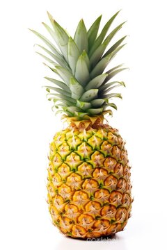 Vibrant and ripe pineapple on a clean white background created with generative ai technology
