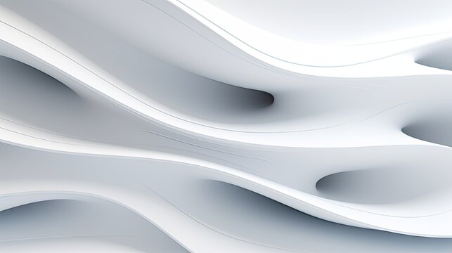 Abstract white background with soft shaped wavy structure, AI generated image