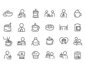 Coffee And Coffee Shop icons vector design 