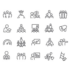 Management line icons vector design 