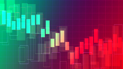 Abstract graph chart of stock market trade  business background.