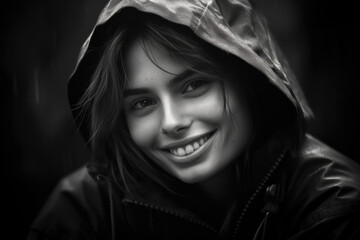 Close-up portrait photography highlighting the radiant smile and natural beauty of a happy individual. Generative AI