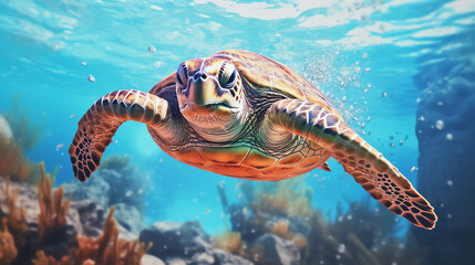 Obraz premium green sea turtle