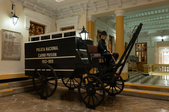 BOGOTA, COLOMBIA Antique jair carriage from colombian police at colombian police museum