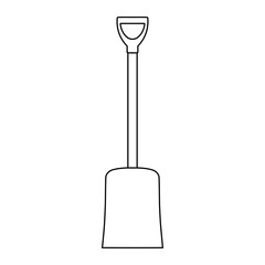 Shovel for working with soil and bulk materials on a white background.