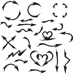 Arrow icon set. Vector illustration, flat design, directional arrow sign or icons set design
