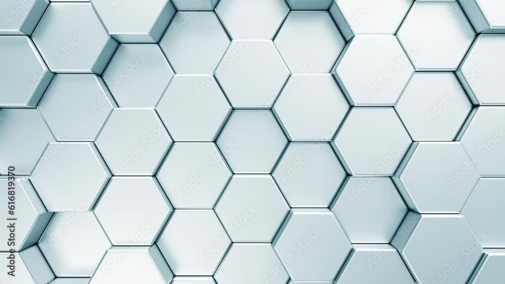 Poster white 3d abstract background. bright hexagonal video motion pattern for science concept. simple geom
