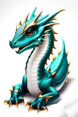 Fototapeta premium Cute dragon close up, generative ai 