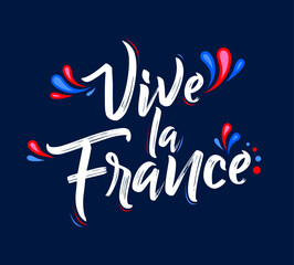 Vive le France Celebration message design French flag