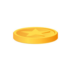 Golden money. Rotating gold coin.