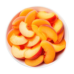 Fototapeta na wymiar Delicious Bowl of Peaches Isolated on a Transparent Background 