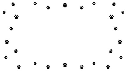 Fototapeta premium 犬 肉球 フレーム モノクロ 背景 動物