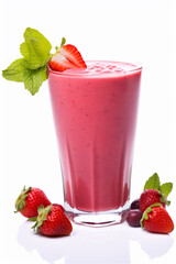 Strawberry and Red Berry Smoothie isolated on White