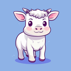 Cute Cartoon Cow: Adorable Bovine Illustration for Children's Books, Nursery Decor, and Farm-Themed Designs