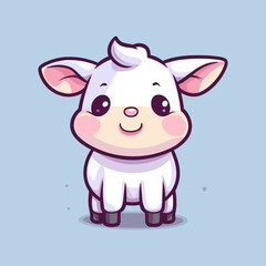 Cute Cartoon Cow: Adorable Bovine Illustration for Children's Books, Nursery Decor, and Farm-Themed Designs