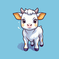 Obraz na płótnie Canvas Cute Cartoon Cow: Adorable Bovine Illustration for Children's Books, Nursery Decor, and Farm-Themed Designs