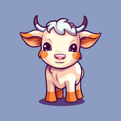 Cute Cartoon Cow: Adorable Bovine Illustration for Children's Books, Nursery Decor, and Farm-Themed Designs